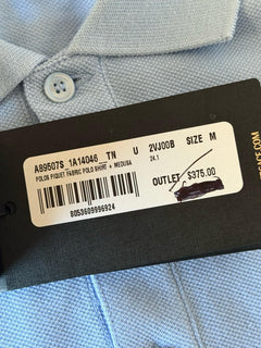 Versace Medusa Piquet Cotton Blue Short Sleeve Polo Shirt M A89507S NWT