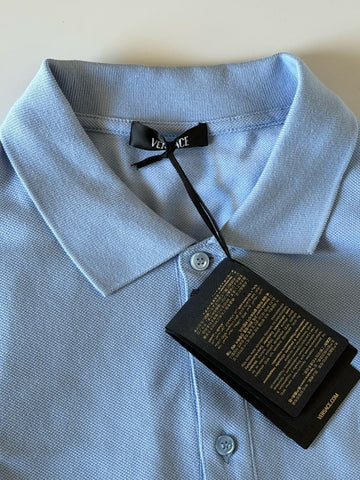Versace Medusa Piquet Cotton Blue Short Sleeve Polo Shirt M A89507S NWT