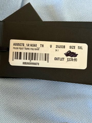 Versace Medusa Piquet Cotton Blue Short Sleeve Polo Shirt 5XL A89507S NWT