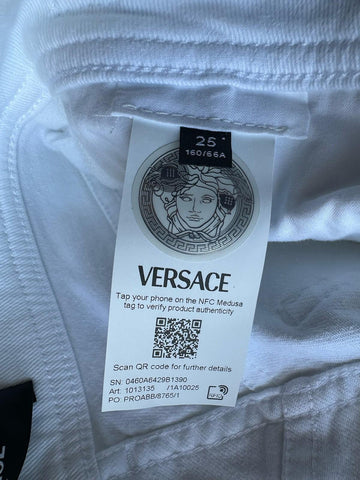 Versace Women’s Denim Stretch White Jeans Size 25 US 1013135 IT NWT $975