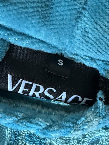 Versace Medusa Cotton/Cashmere Barocco Bath Robe Azure S ZACJ00008 IT NWT $2599
