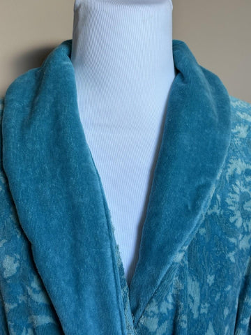 Versace Medusa Cotton/Cashmere Barocco Bath Robe Azure S ZACJ00008 IT NWT $2599