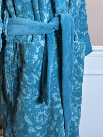 Versace Medusa Cotton/Cashmere Barocco Bath Robe Azure S ZACJ00008 IT NWT $2599