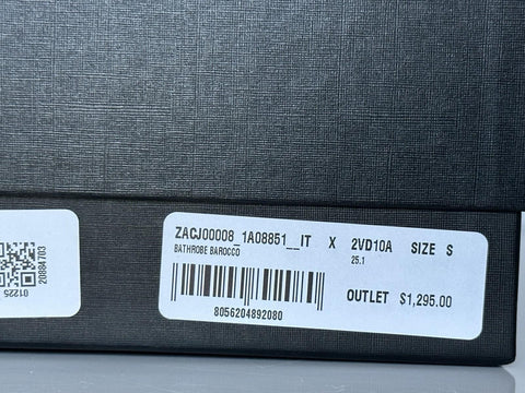 Versace Medusa Cotton/Cashmere Barocco Bath Robe Azure M ZACJ00008 IT NWT $2599