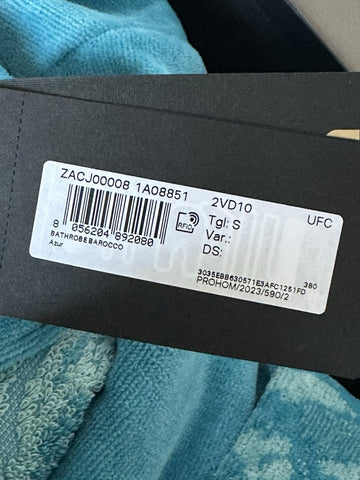 Versace Medusa Cotton/Cashmere Barocco Bath Robe Azure M ZACJ00008 IT NWT $2599