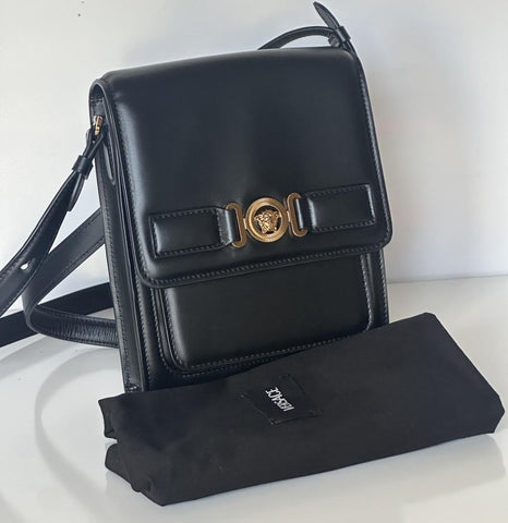 Versace Medusa Biggie Black Vertical Crossbody Leather Bag 1017068 NWT $1450