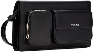 Versace Calf Leather Trifold Document Case Clutch Black 1014444 Italy NWT