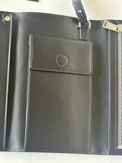 Versace Calf Leather Trifold Document Case Clutch Black 1014444 Italy NWT