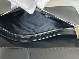 Versace Calf Leather Trifold Document Case Clutch Black 1014444 Italy NWT
