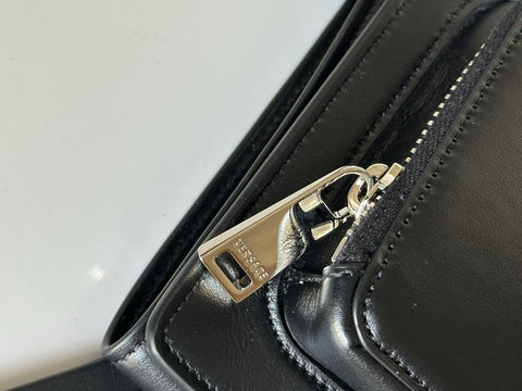 Versace Calf Leather Trifold Document Case Clutch Black 1014444 Italy NWT