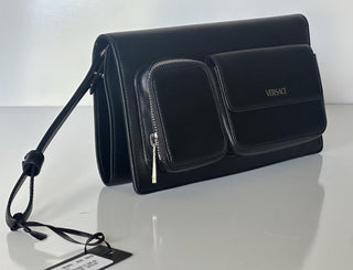 Versace Calf Leather Trifold Document Case Clutch Black 1014444 Italy NWT
