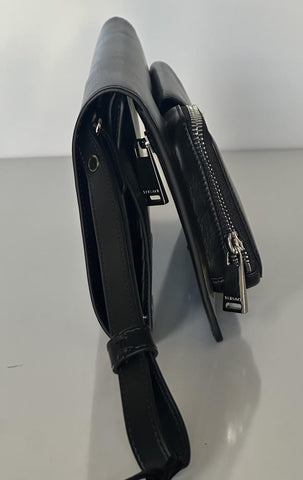 Versace Calf Leather Trifold Document Case Clutch Black 1014444 Italy NWT