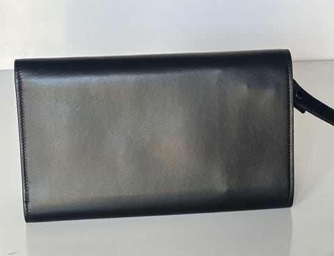 Versace Calf Leather Trifold Document Case Clutch Black 1014444 Italy NWT