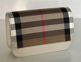 Burberry Madison MX House Check Crossbody Bag Limestone 8104432 NWT $1350