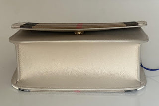 Burberry Madison MX House Check Crossbody Bag Limestone 8104432 NWT $1350