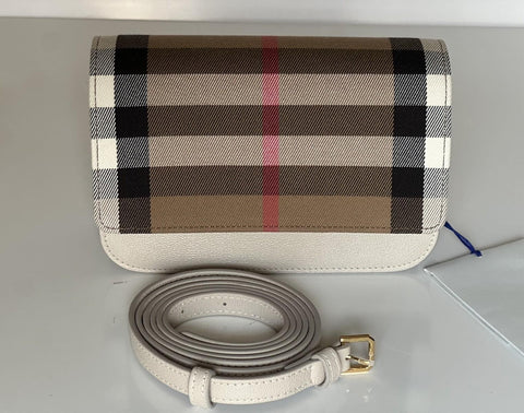 Burberry Madison MX House Check Crossbody Bag Limestone 8104432 NWT $1350