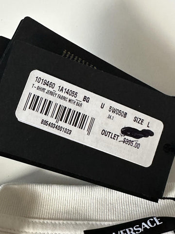 Versace Baroque Cotton Jersey T-Shirt White/Gold L 1019460 NWT