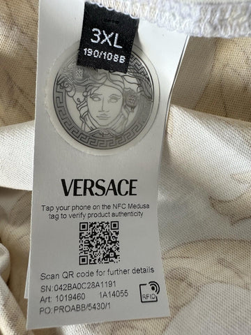 Versace Baroque Cotton Jersey T-Shirt White/Gold 3XL 1019460 NWT