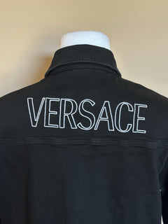 Versace Medusa Blouson Denim Soft Wash Jacket Black 40 US (50 Euro) 1016845 NWT