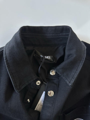 Versace Medusa Blouson Denim Soft Wash Jacket Black 40 US (50 Euro) 1016845 NWT