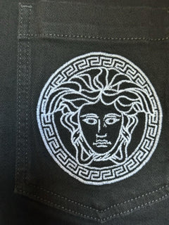 Versace Medusa Blouson Denim Soft Wash Jacket Black 48 US (58 Euro) 1016845 NWT