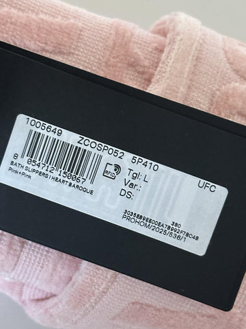 VERSACE Women's Pink Cotton Bath Slippers Large Italy 1005649 NWT