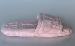 VERSACE Women's Pink Cotton Bath Slippers Large Italy 1005649 NWT