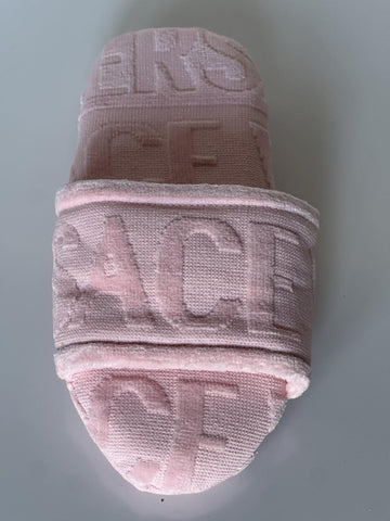 VERSACE Women's Pink Cotton Bath Slippers Large Italy 1005649 NWT