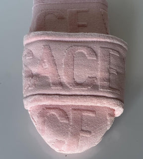 VERSACE Women's Pink Cotton Bath Slippers Large Italy 1005649 NWT