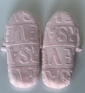 VERSACE Women's Pink Cotton Bath Slippers Large Italy 1005649 NWT