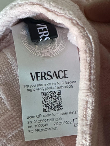 VERSACE Women's Pink Cotton Bath Slippers Small Italy 1005649 NWT