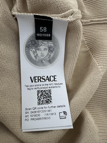 Versace Medusa Lightweight Light Sand Knit Short Sleeve Sweater 48 US 1019330