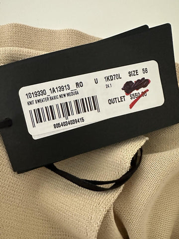 Versace Medusa Lightweight Light Sand Knit Short Sleeve Sweater 48 US 1019330