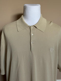 Versace Medusa Lightweight Light Sand Knit Short Sleeve Sweater 48 US 1019330