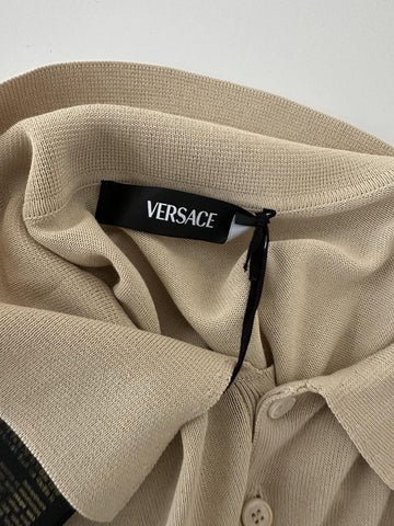 Versace Medusa Lightweight Light Sand Knit Short Sleeve Sweater 48 US 1019330
