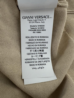 Versace Medusa Lightweight Light Sand Knit Short Sleeve Sweater 48 US 1019330