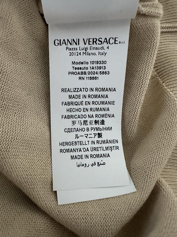Versace Medusa Lightweight Light Sand Knit Short Sleeve Sweater 48 US 1019330