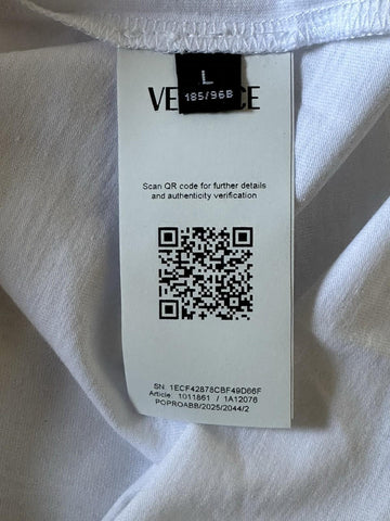 Versace Medusa/Greca Print White/Orange Cotton Jersey T-Shirt L 1011861 NWT