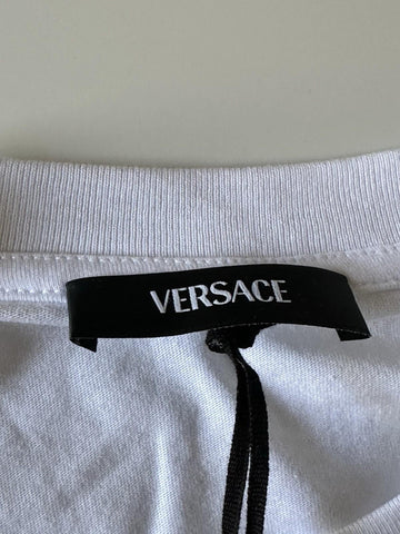 Versace Medusa/Greca Print White/Orange Cotton Jersey T-Shirt L 1011861 NWT