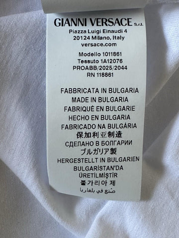 Versace Medusa/Greca Print White/Orange Cotton Jersey T-Shirt L 1011861 NWT