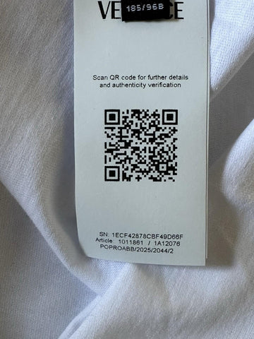 Versace Medusa/Greca Print White/Orange Cotton Jersey T-Shirt 2XL 1011861 NWT