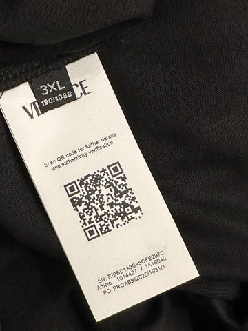 Versace Print Cotton Jersey T-Shirt Black/White 3XL 1014427 NWT