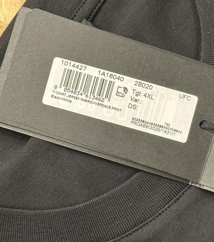 Versace Print Cotton Jersey T-Shirt Black/White 4XL 1014427 NWT