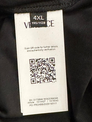 Versace Print Cotton Jersey T-Shirt Black/White 4XL 1014427 NWT