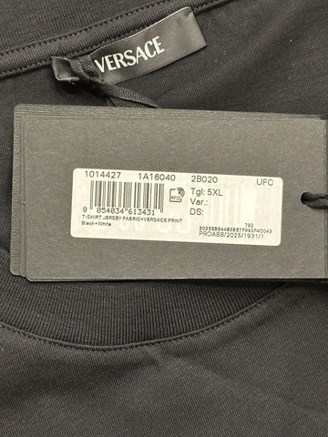 Versace Print Cotton Jersey T-Shirt Black/White 5XL 1014427 NWT
