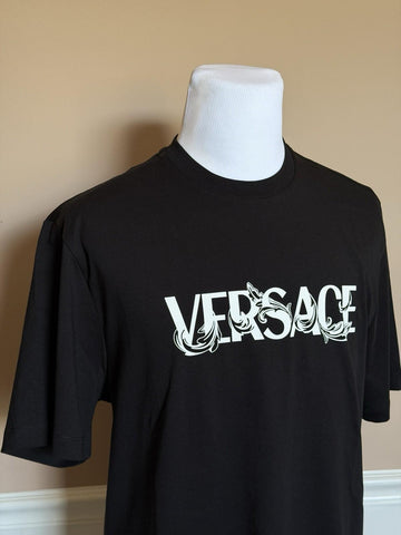 Versace Print Cotton Jersey T-Shirt Black/White 5XL 1014427 NWT