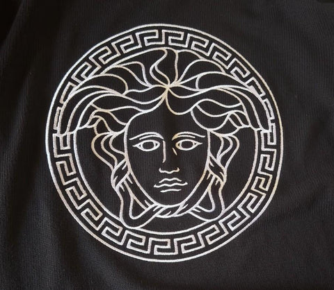 Versace Medusa Embroidered Knit Sweater Black 50 US (60 Euro) 1011884 NWT $1300