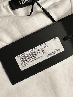 Versace Print Cotton Jersey T-Shirt White/Black 4XL 1014427 NWT