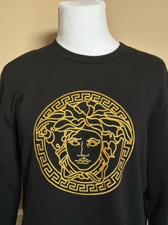 Versace Crewneck Women’s Black/Gold Medusa Embroidered Sweater 2 US (36) A89567S