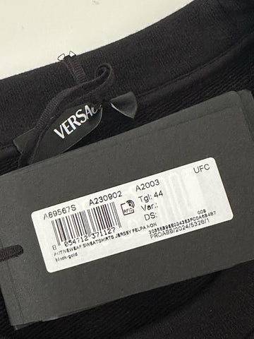 Versace Crewneck Womens Black/Gold Medusa Embroidered Sweater 10 US (44) A89567S